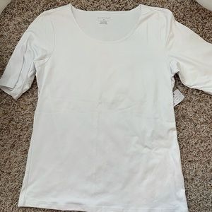 💛💛Christopher & Banks White Elbow Sleeve Top